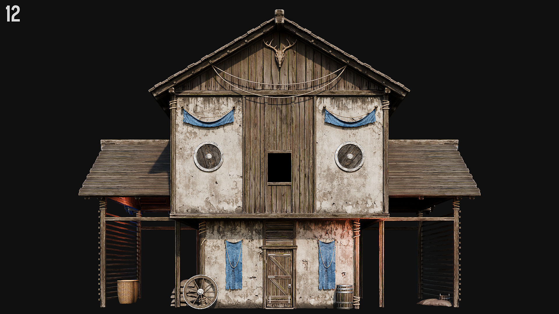 MEDIEVAL 02 with INTERIORS 4K Low-poly 3D model_42