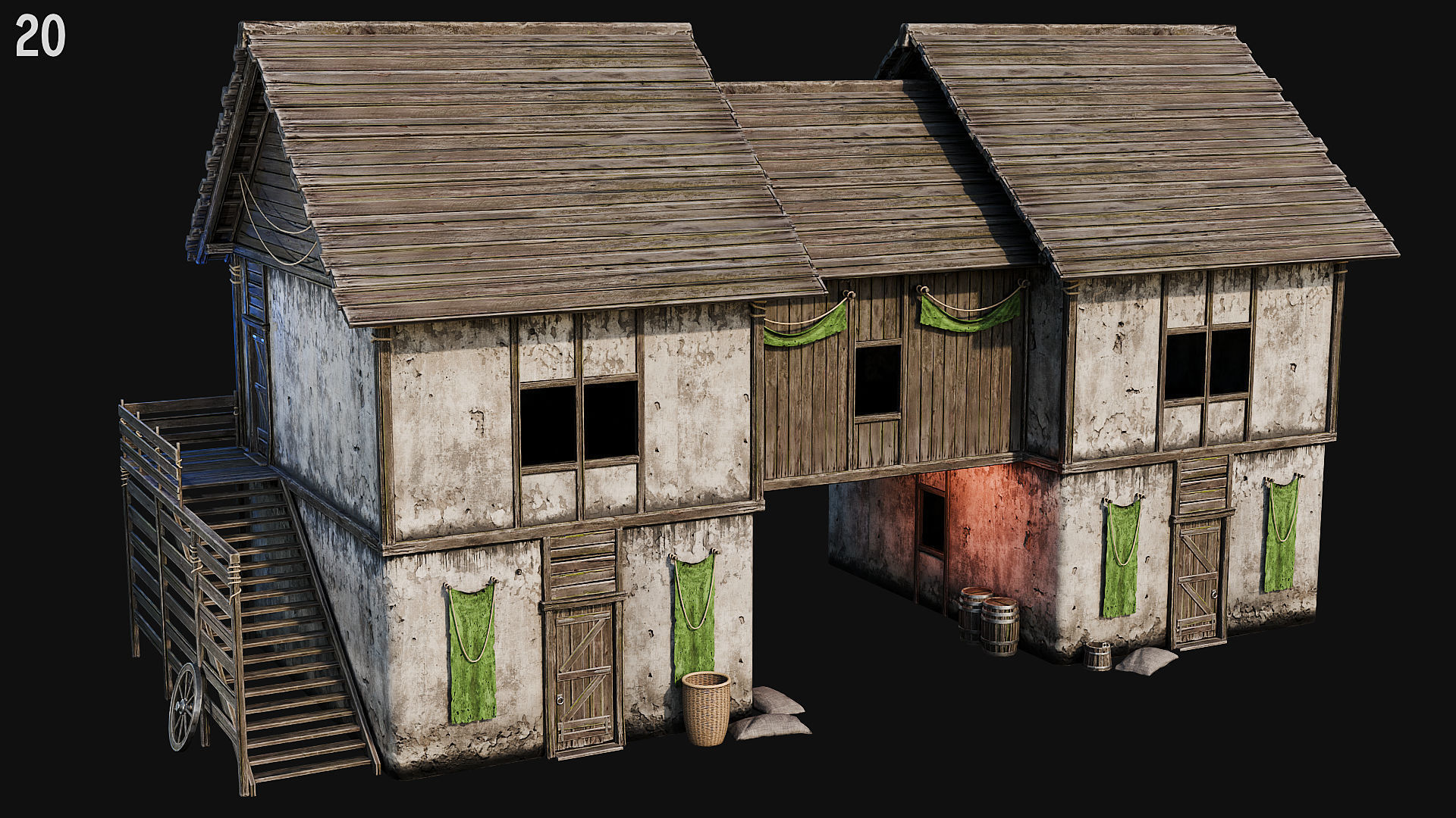 MEDIEVAL 02 with INTERIORS 4K Low-poly 3D model_67