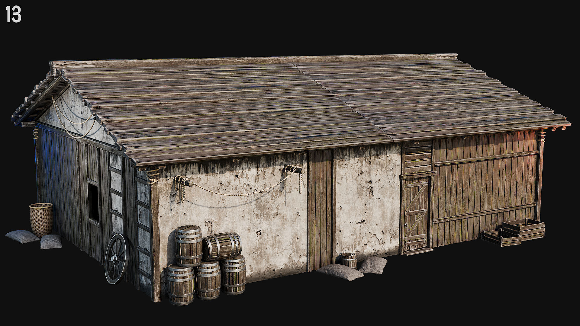 MEDIEVAL 02 with INTERIORS 4K Low-poly 3D model_46