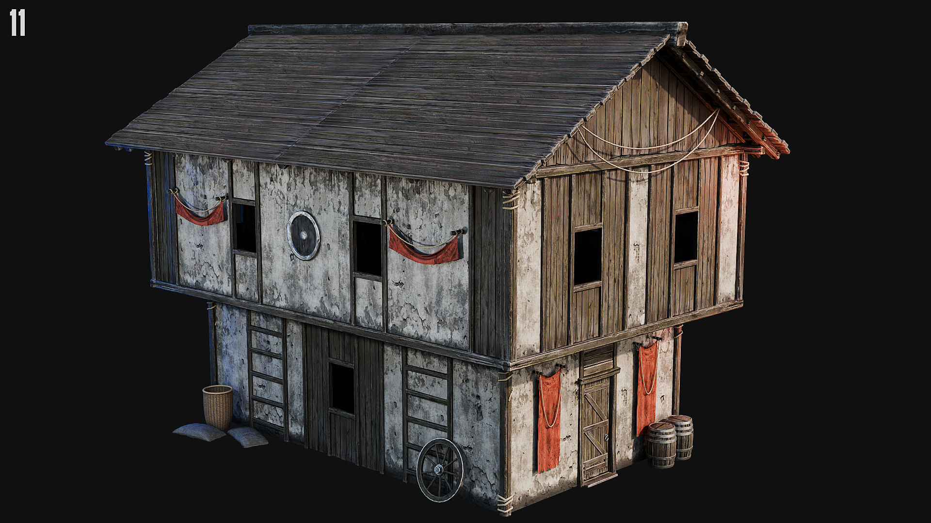 MEDIEVAL 02 with INTERIORS 4K Low-poly 3D model_40