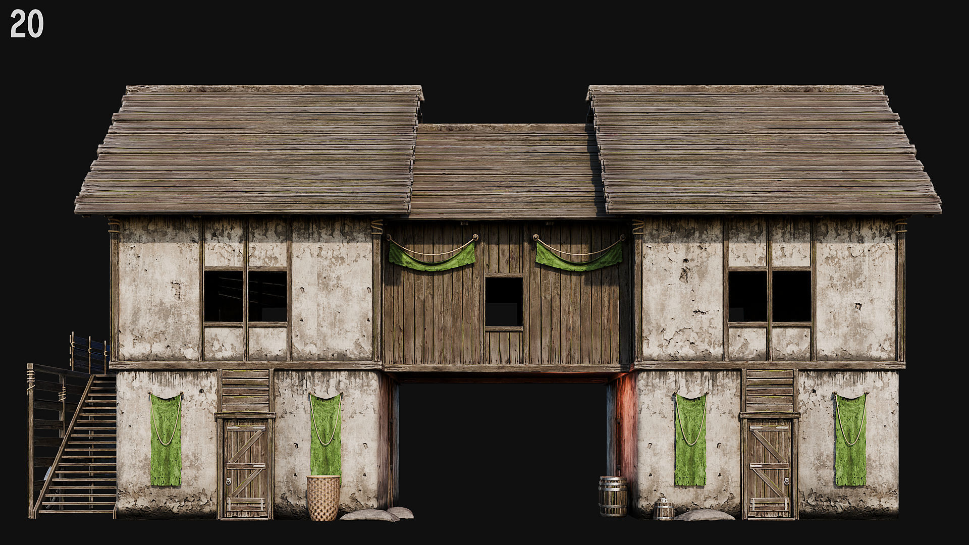 MEDIEVAL 02 with INTERIORS 4K Low-poly 3D model_66