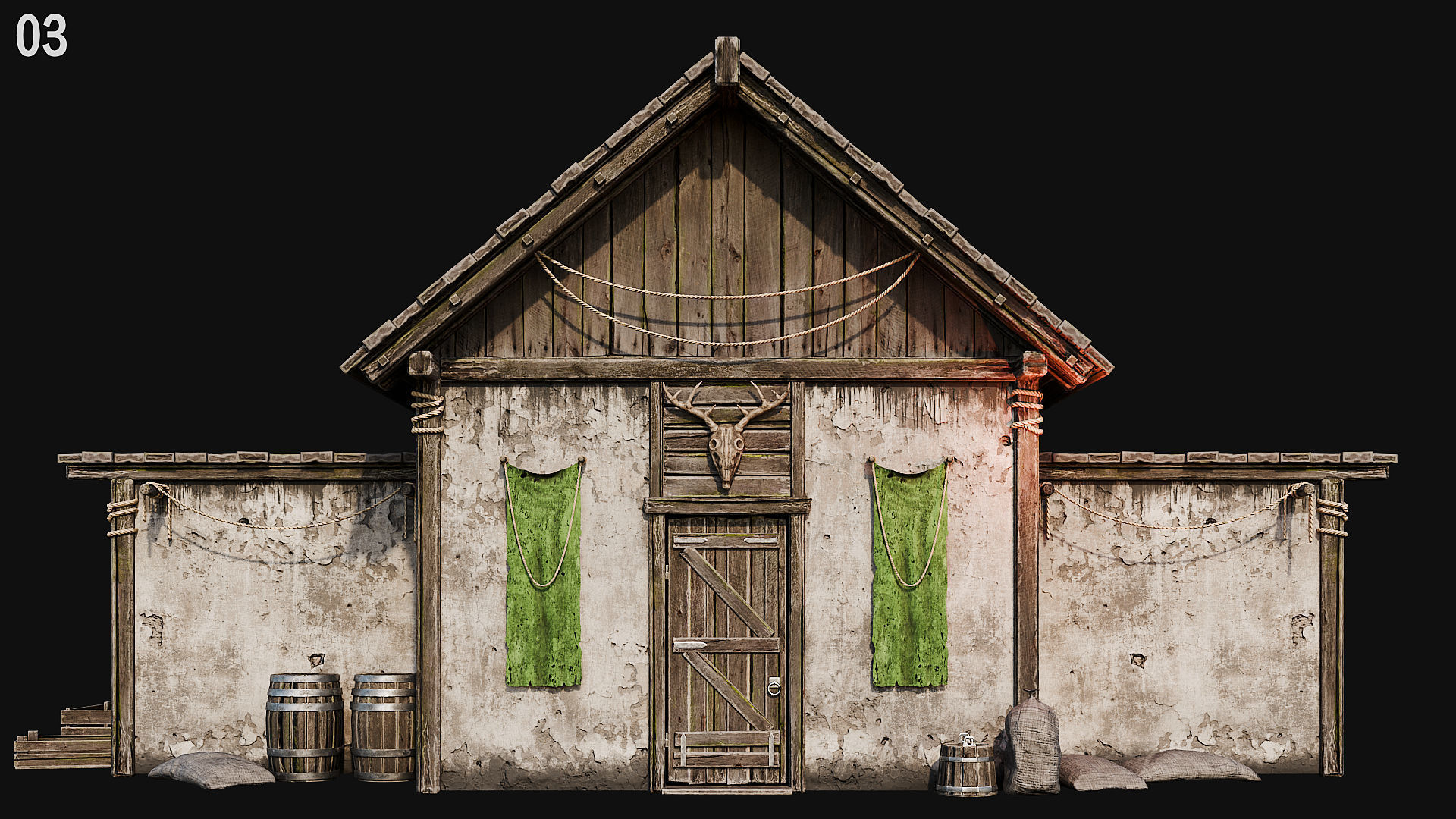 MEDIEVAL 02 with INTERIORS 4K Low-poly 3D model_15