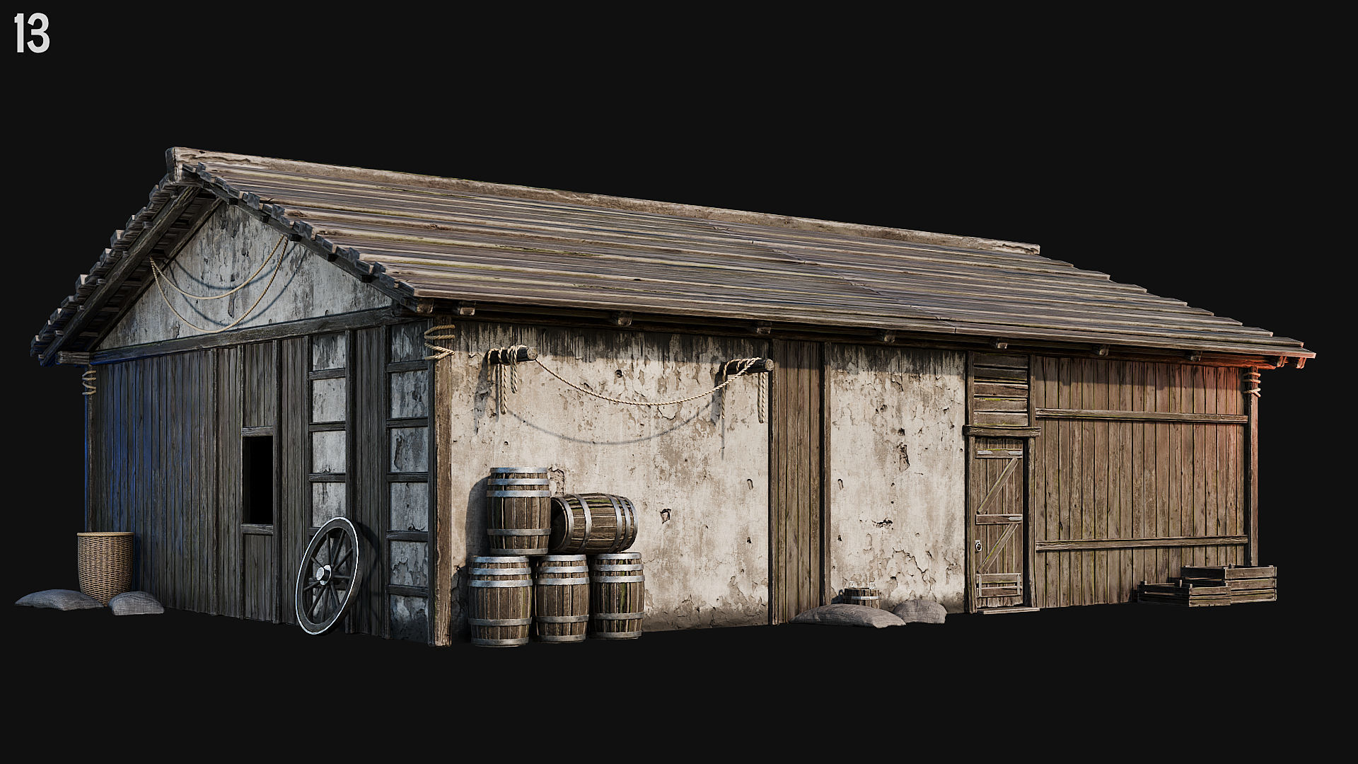 MEDIEVAL 02 with INTERIORS 4K Low-poly 3D model_44