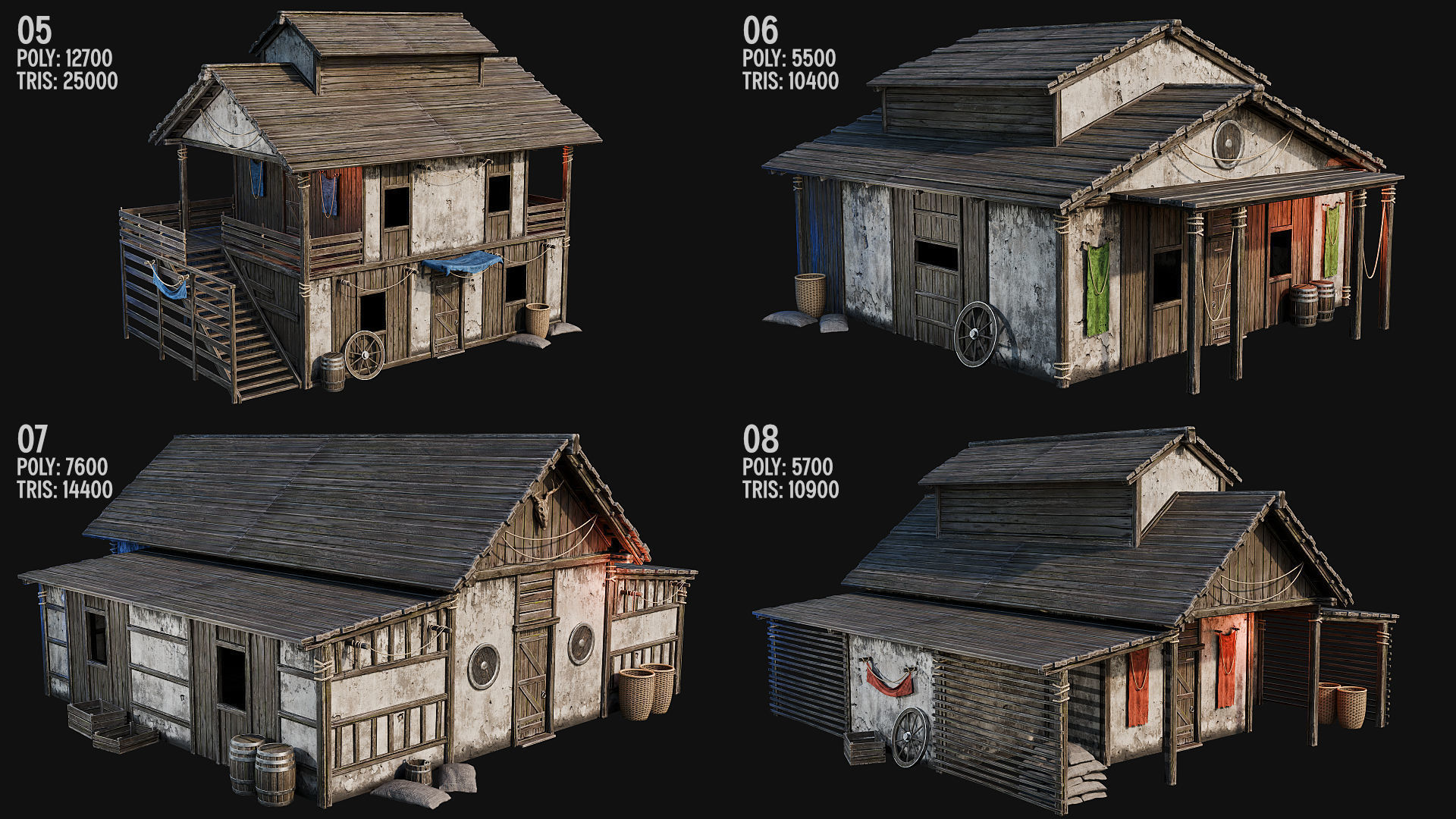 MEDIEVAL 02 with INTERIORS 4K Low-poly 3D model_2