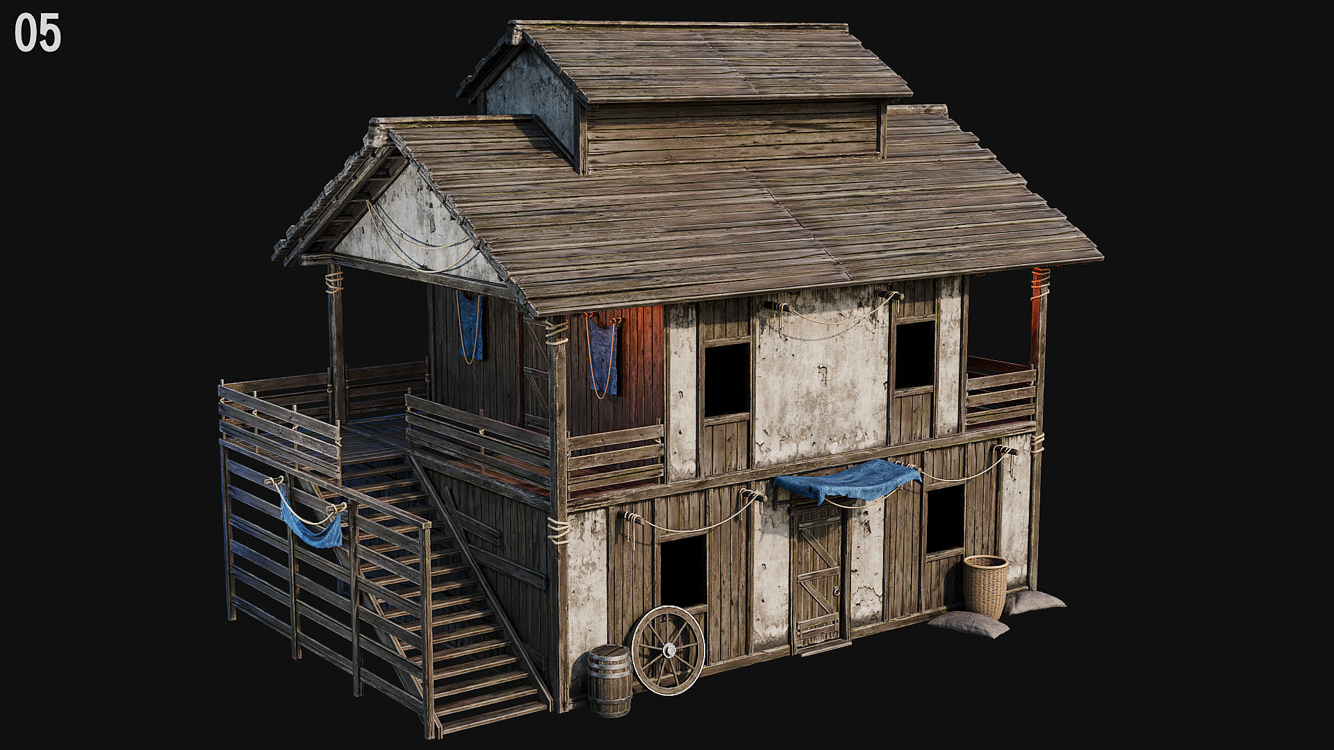 MEDIEVAL 02 with INTERIORS 4K Low-poly 3D model_22