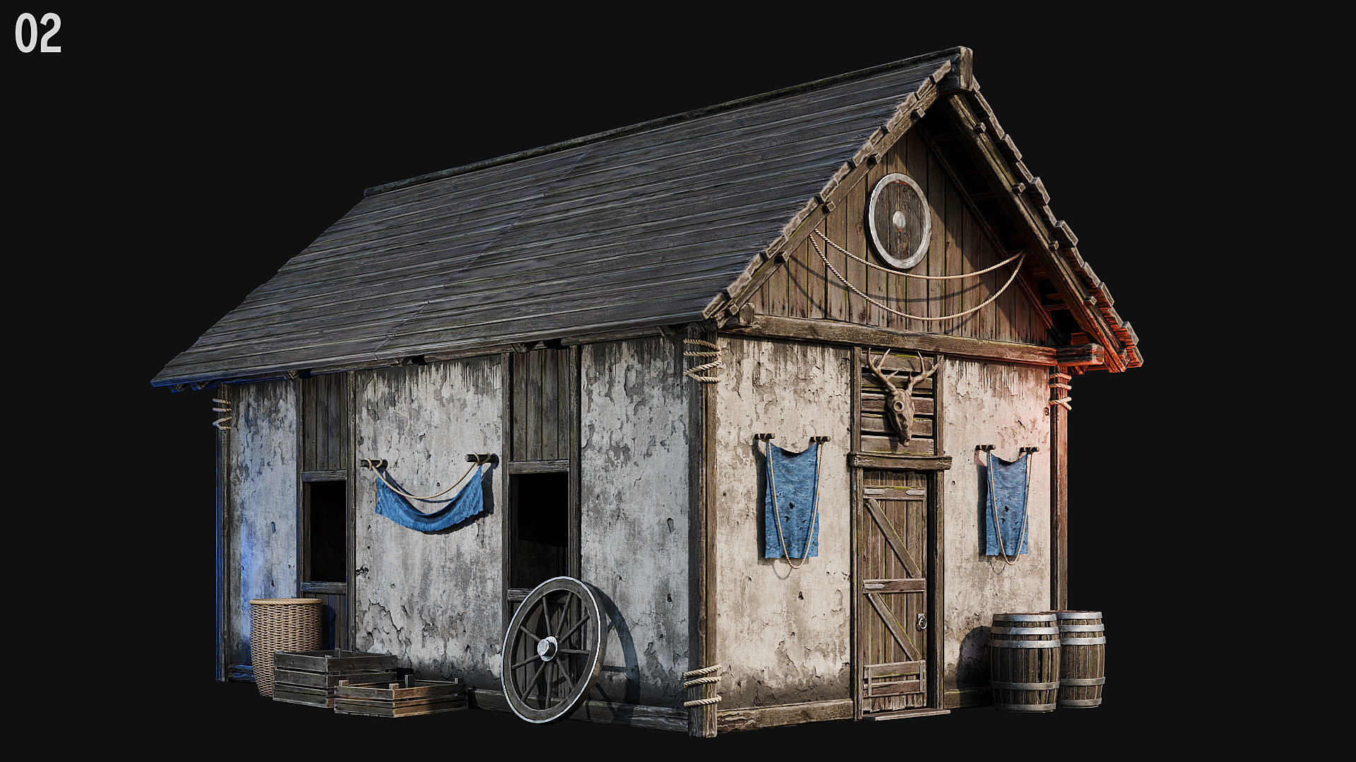 MEDIEVAL 02 with INTERIORS 4K Low-poly 3D model_11