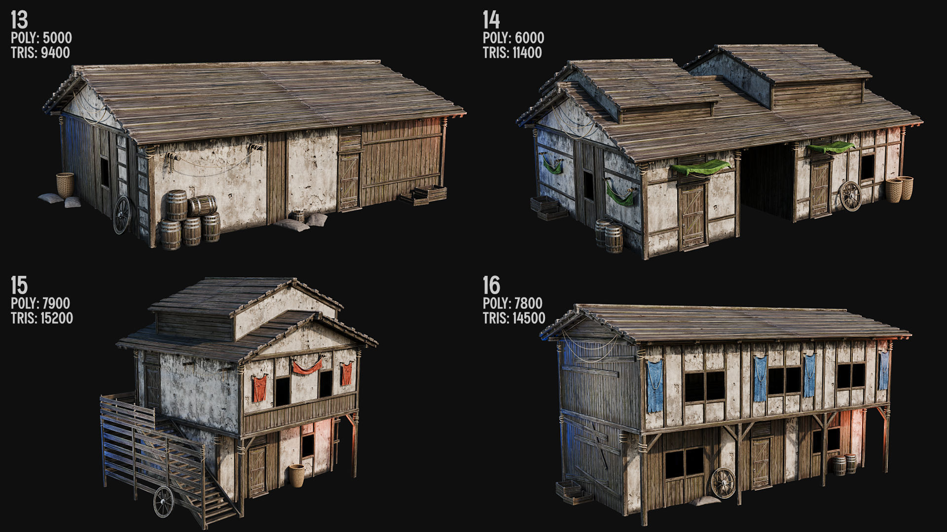 MEDIEVAL 02 with INTERIORS 4K Low-poly 3D model_4