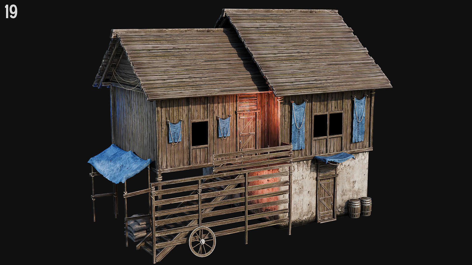 MEDIEVAL 02 with INTERIORS 4K Low-poly 3D model_64