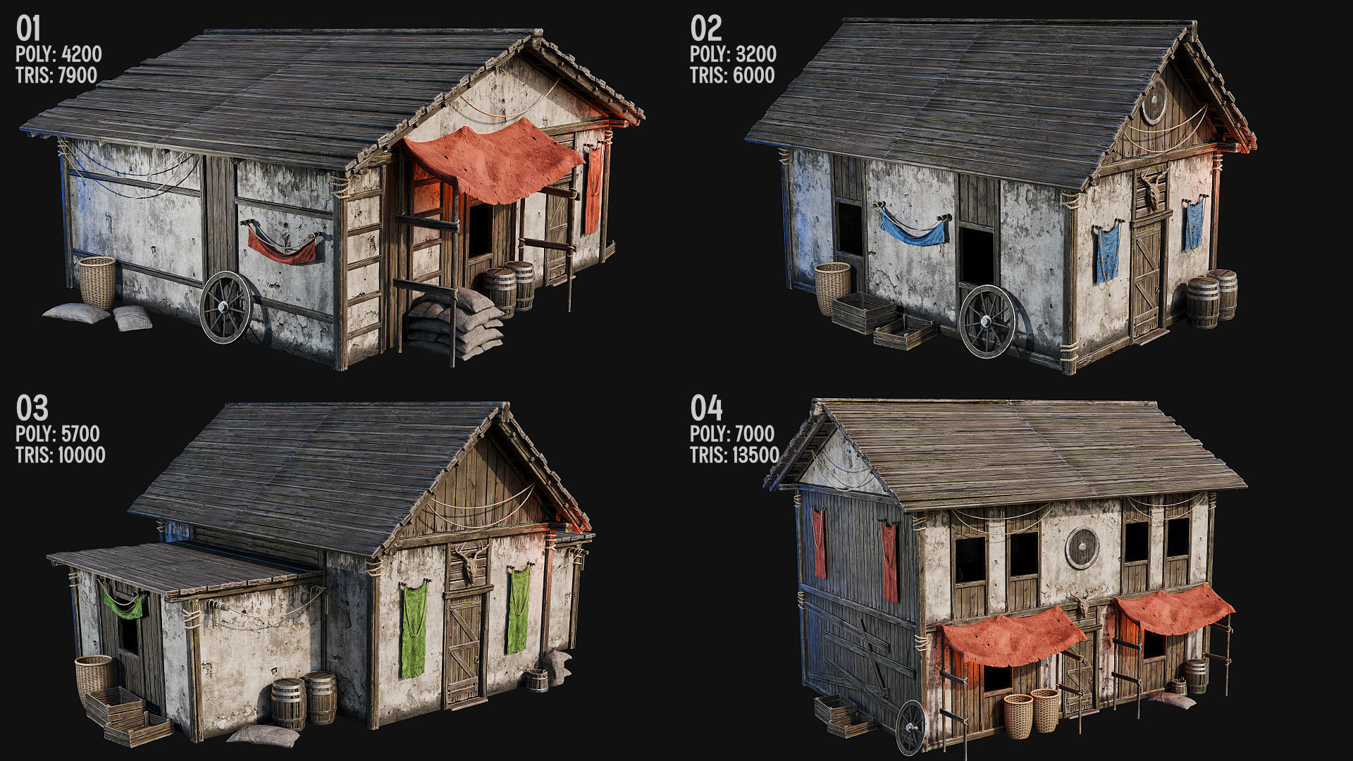 MEDIEVAL 02 with INTERIORS 4K Low-poly 3D model_1