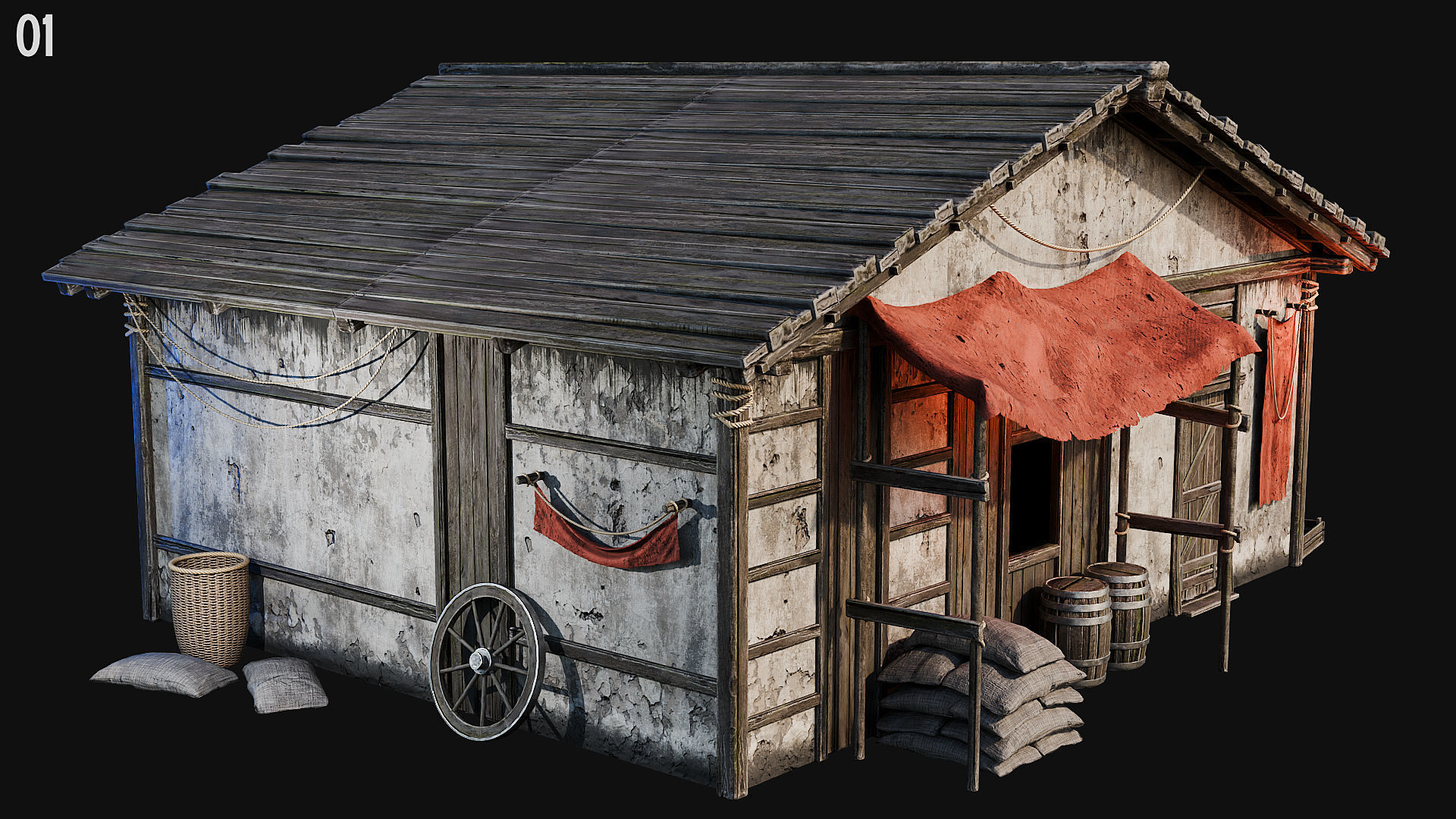 MEDIEVAL 02 with INTERIORS 4K Low-poly 3D model_9