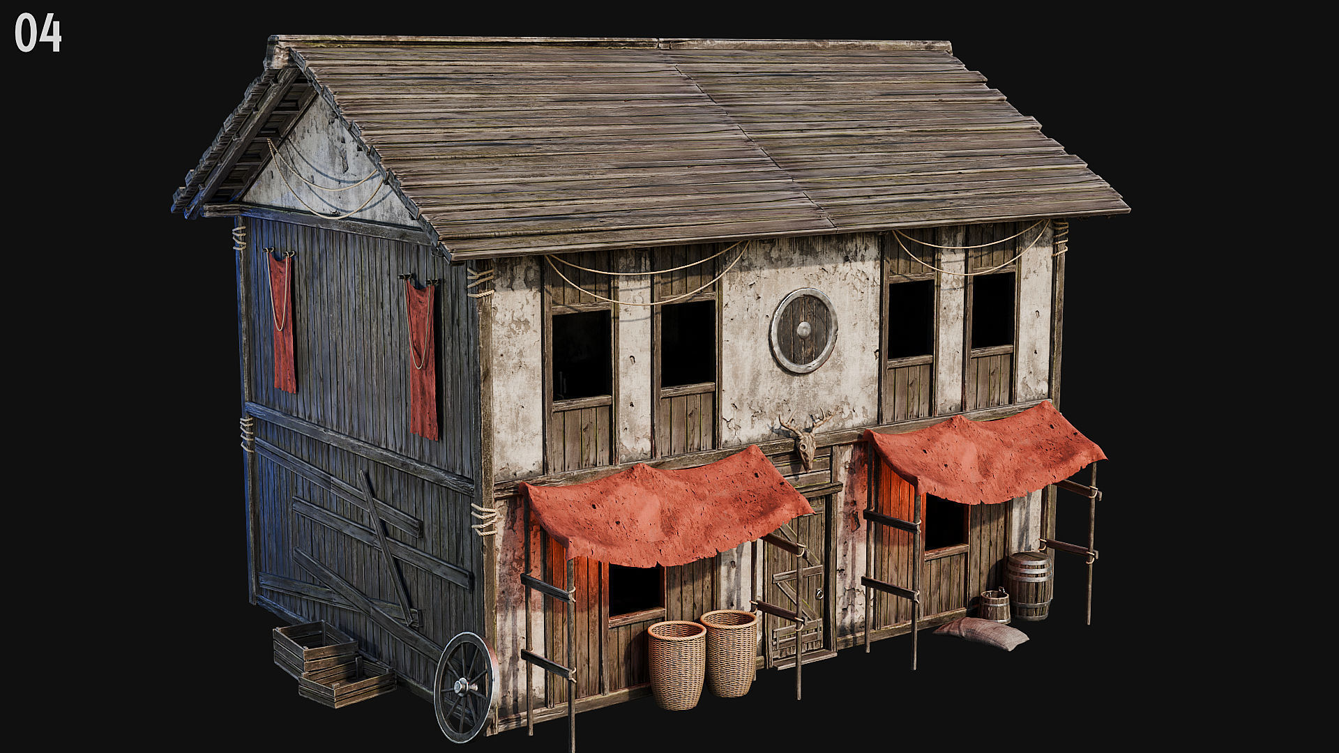 MEDIEVAL 02 with INTERIORS 4K Low-poly 3D model_19