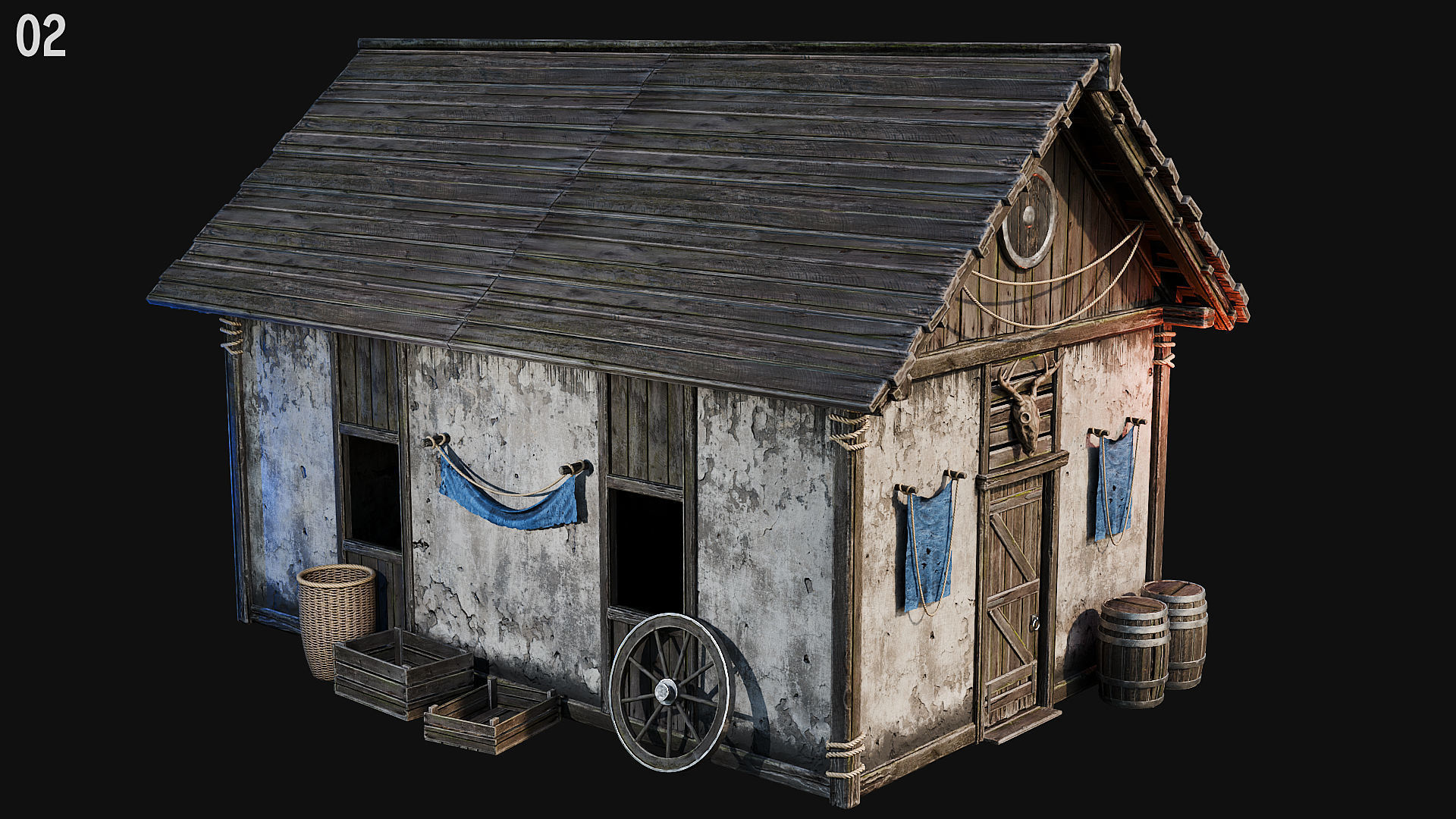 MEDIEVAL 02 with INTERIORS 4K Low-poly 3D model_13