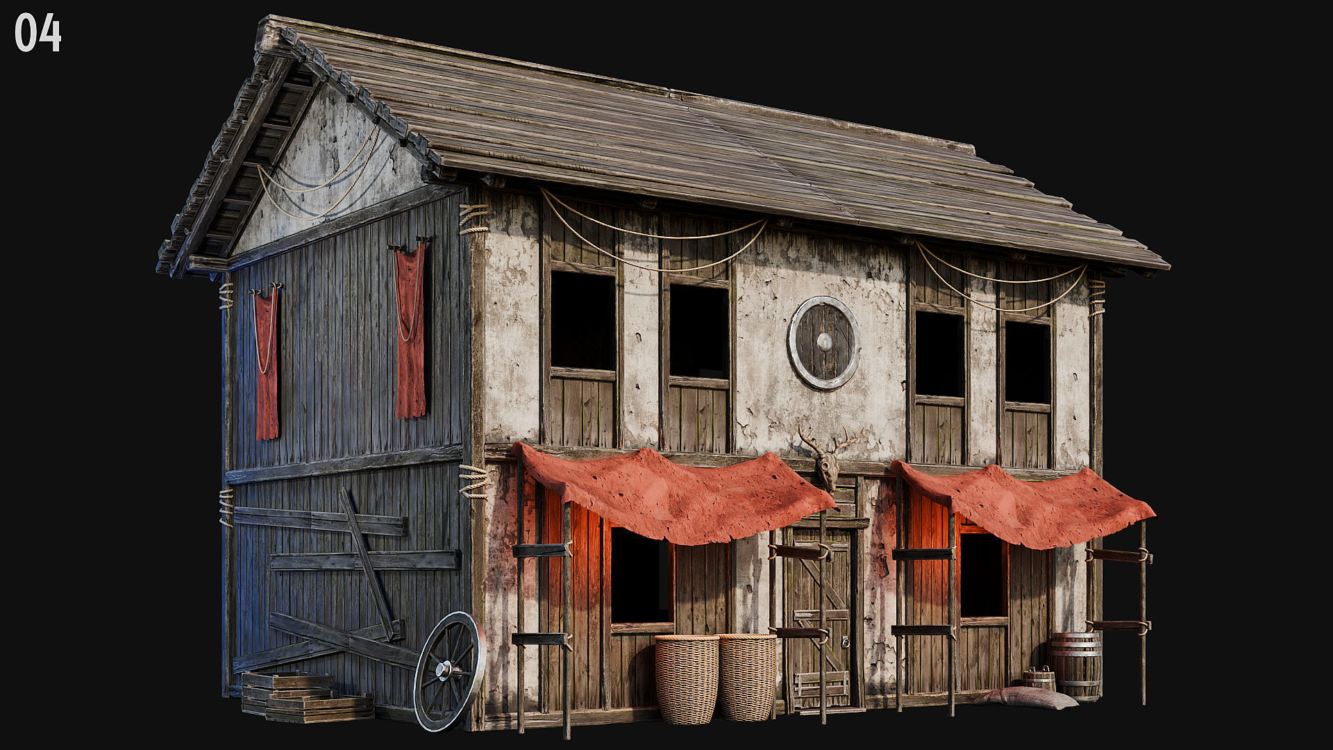 MEDIEVAL 02 with INTERIORS 4K Low-poly 3D model_17