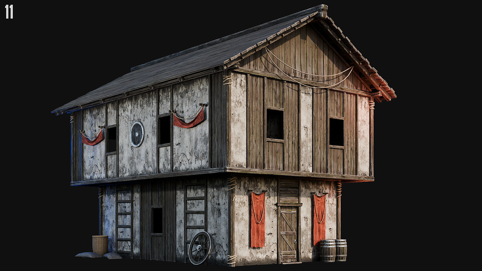 MEDIEVAL 02 with INTERIORS 4K Low-poly 3D model_38