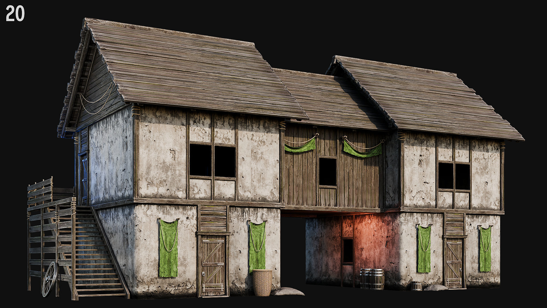 MEDIEVAL 02 with INTERIORS 4K Low-poly 3D model_65