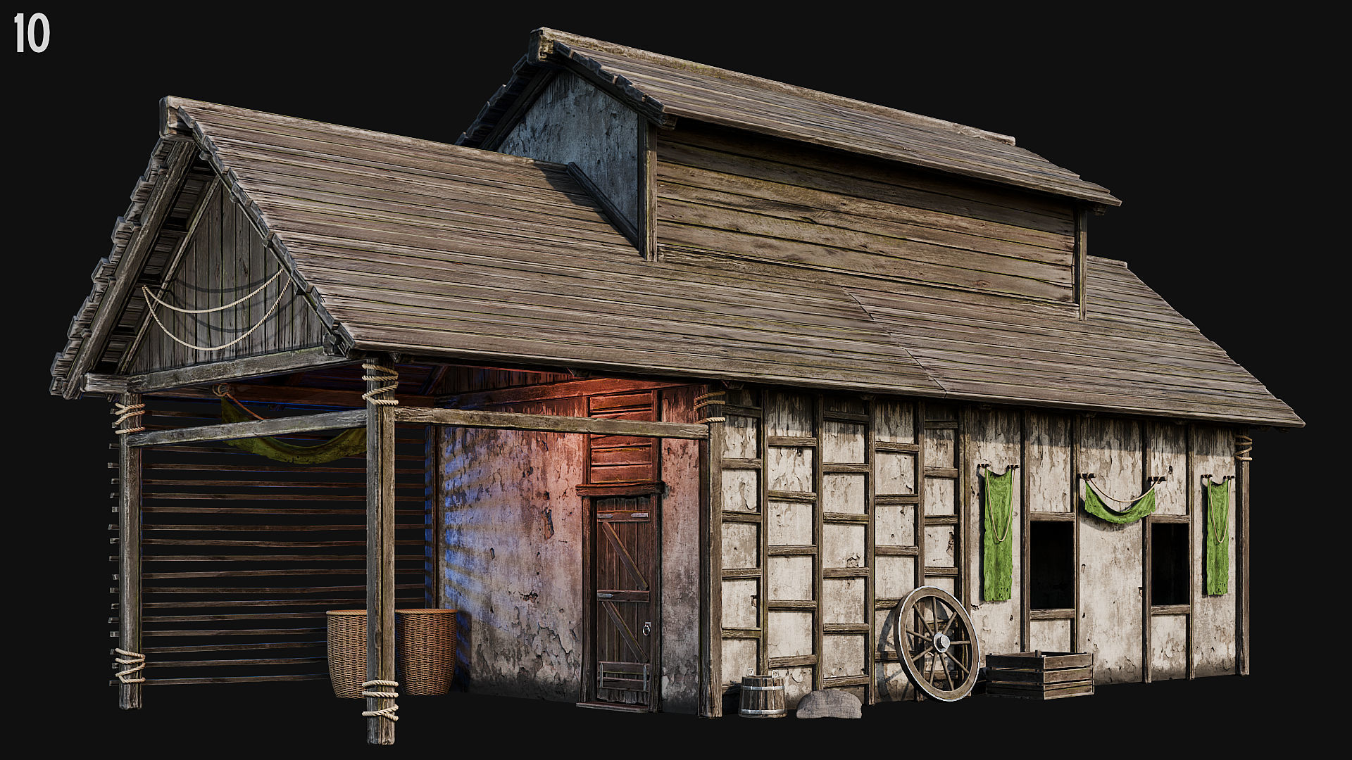 MEDIEVAL 02 with INTERIORS 4K Low-poly 3D model_35