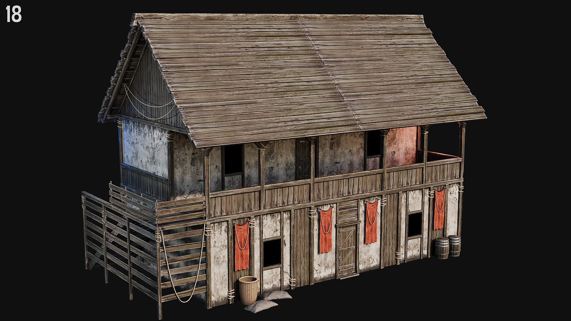 MEDIEVAL 02 with INTERIORS 4K Low-poly 3D model_61