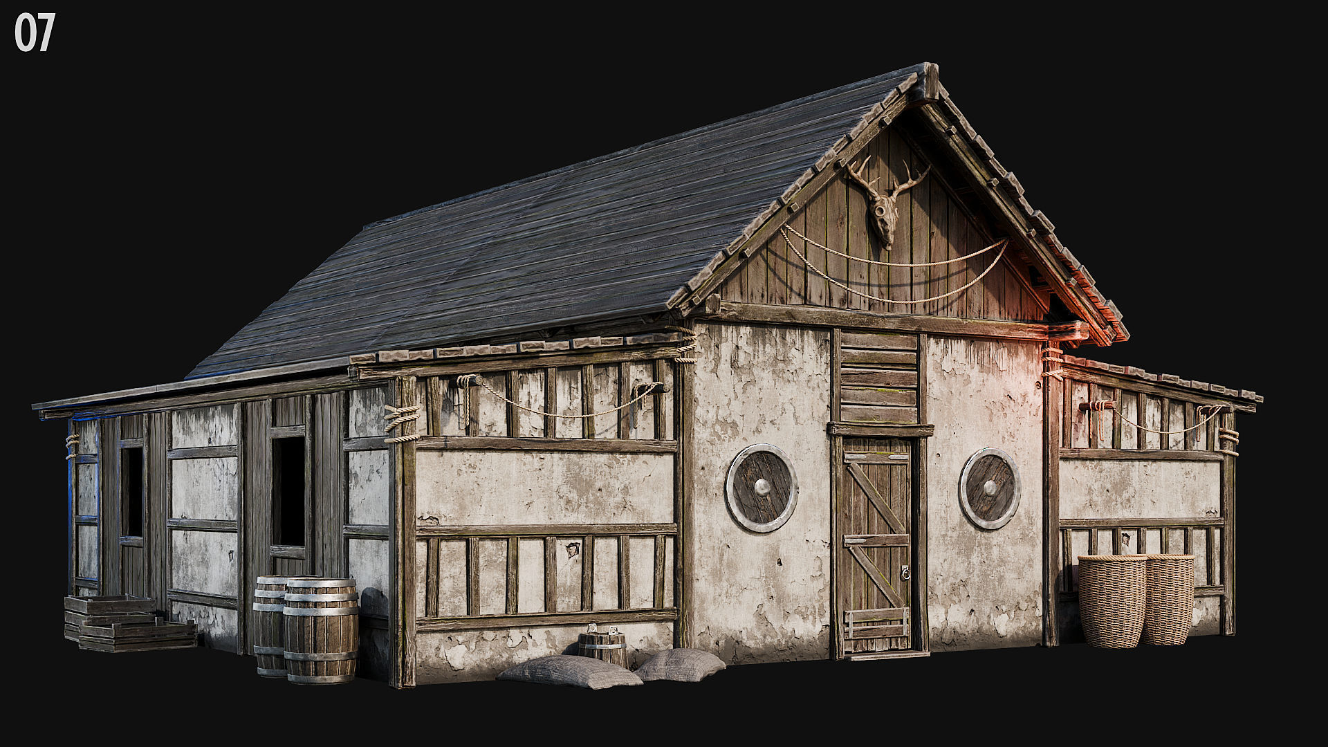 MEDIEVAL 02 with INTERIORS 4K Low-poly 3D model_26