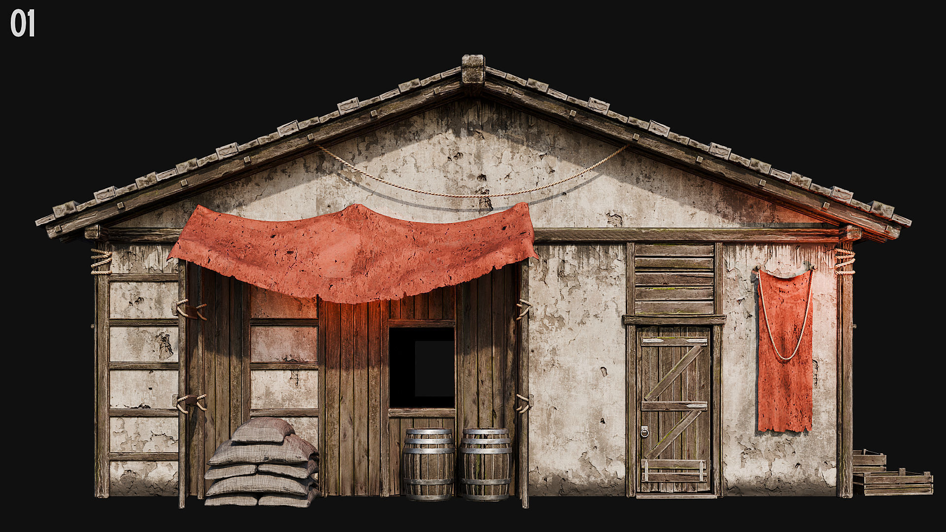 MEDIEVAL 02 with INTERIORS 4K Low-poly 3D model_8