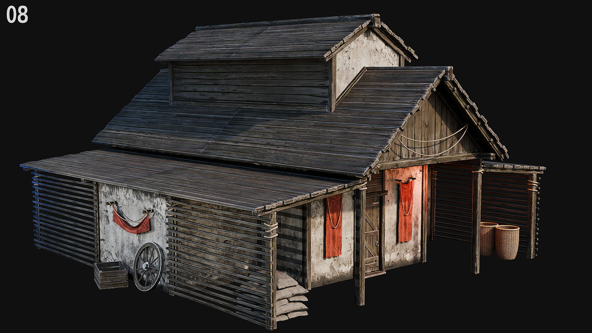 MEDIEVAL 02 with INTERIORS 4K Low-poly 3D model_31