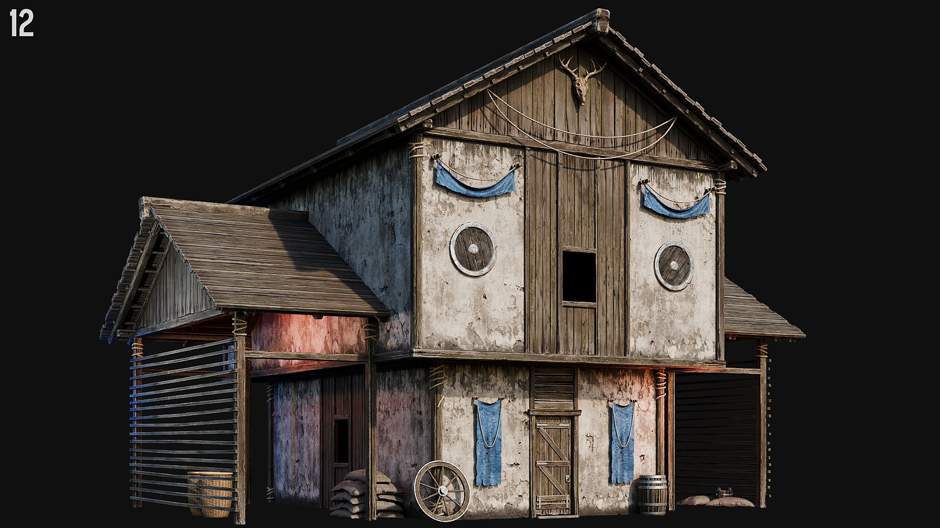 MEDIEVAL 02 with INTERIORS 4K Low-poly 3D model_41