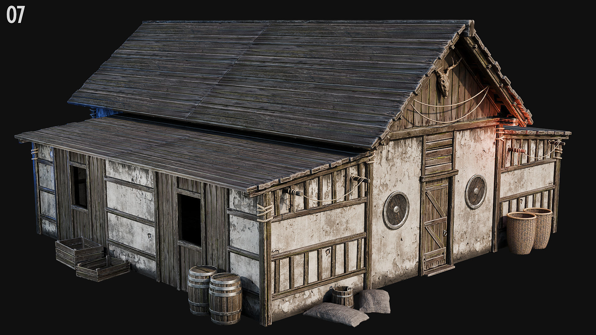 MEDIEVAL 02 with INTERIORS 4K Low-poly 3D model_28