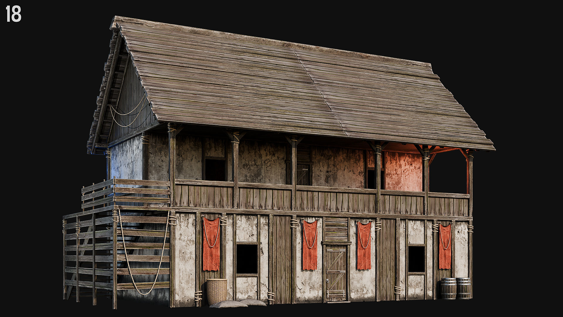 MEDIEVAL 02 with INTERIORS 4K Low-poly 3D model_59