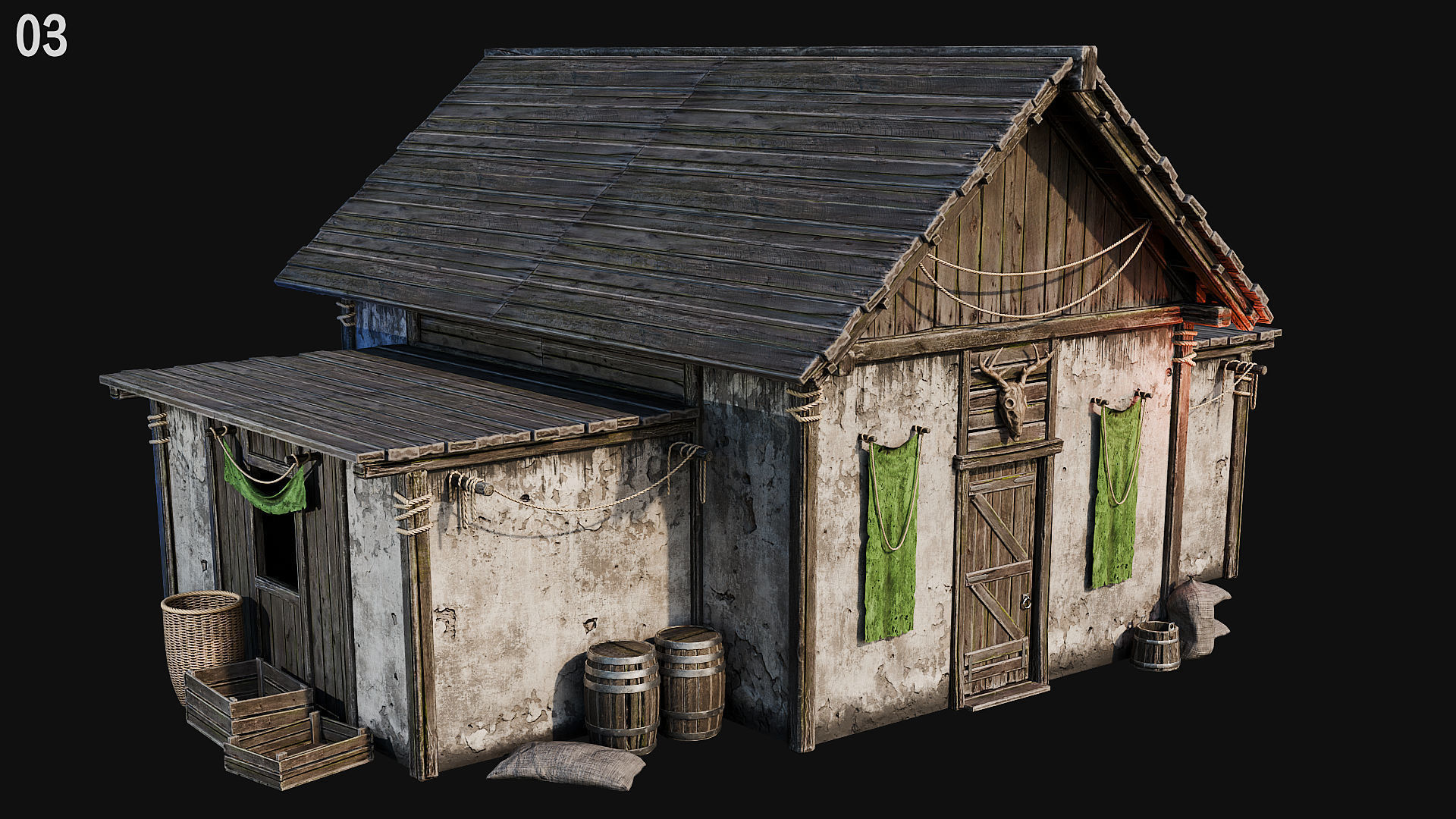 MEDIEVAL 02 with INTERIORS 4K Low-poly 3D model_16