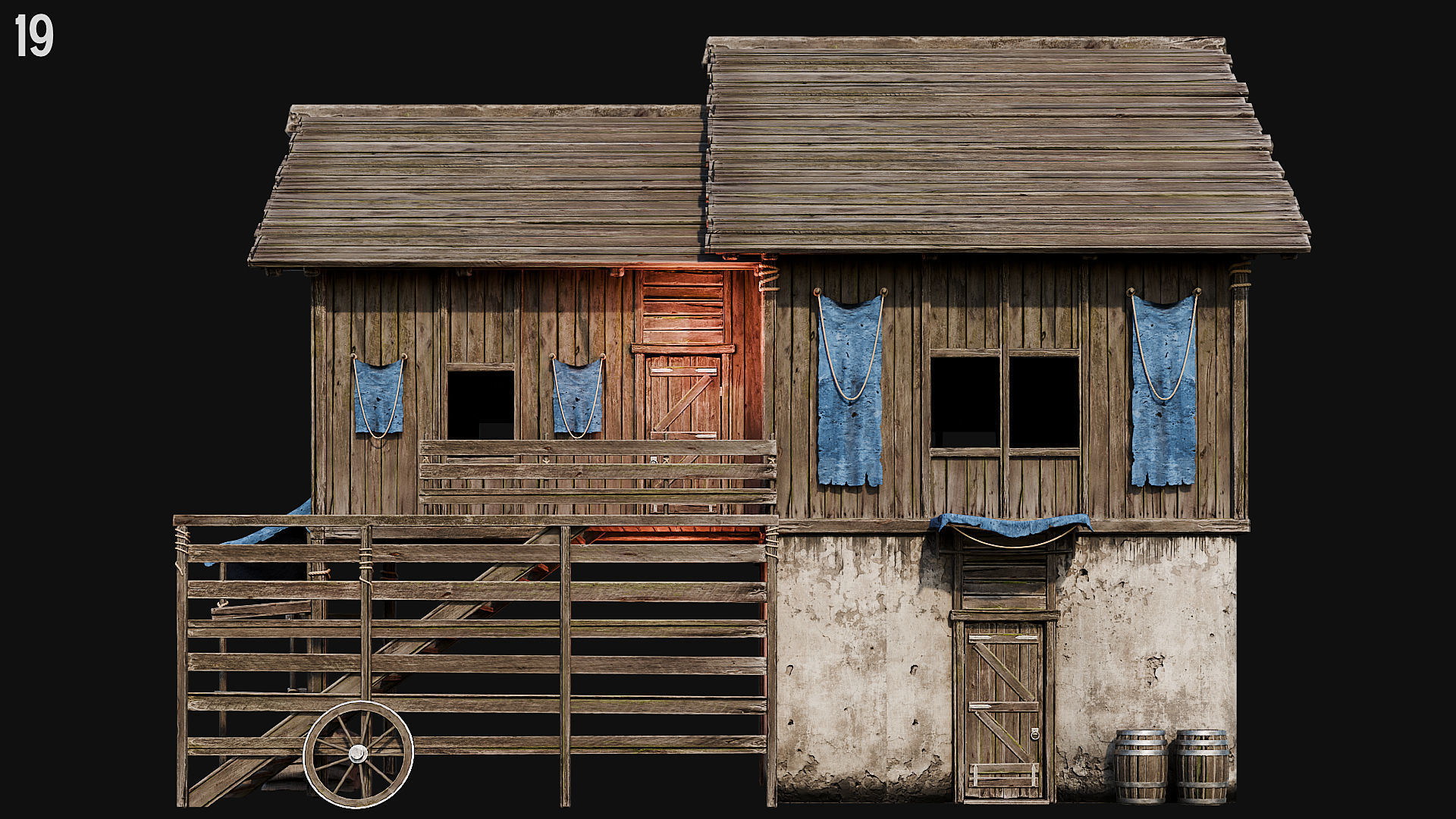 MEDIEVAL 02 with INTERIORS 4K Low-poly 3D model_63