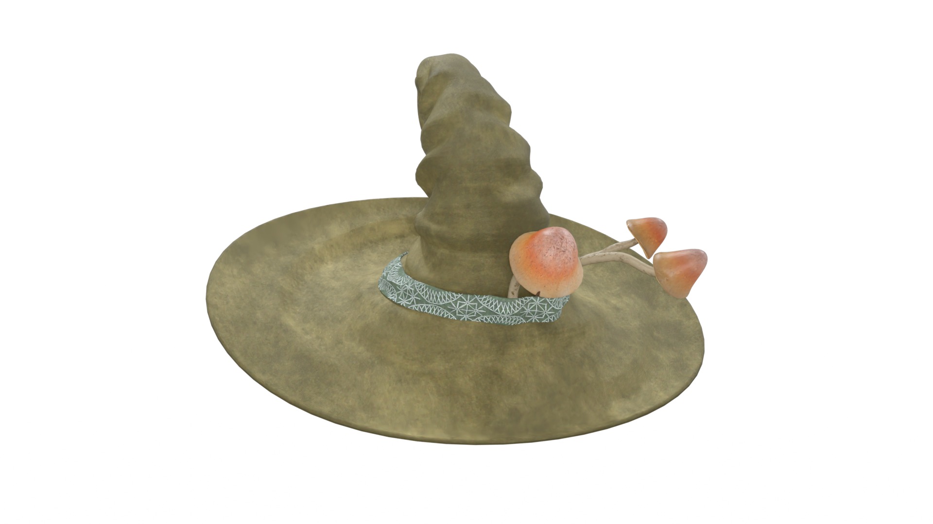 Mushroom Witch Hat Low-poly 3D model_6