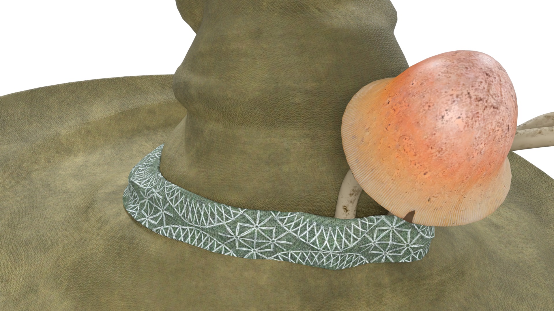 Mushroom Witch Hat Low-poly 3D model_3