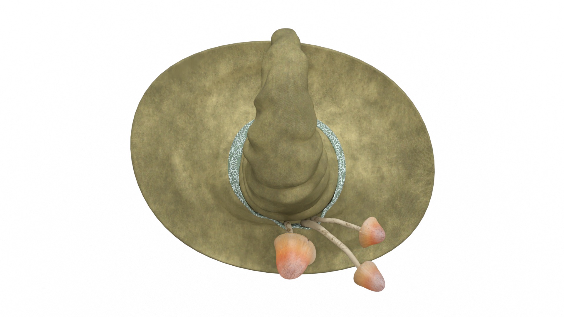 Mushroom Witch Hat Low-poly 3D model_7