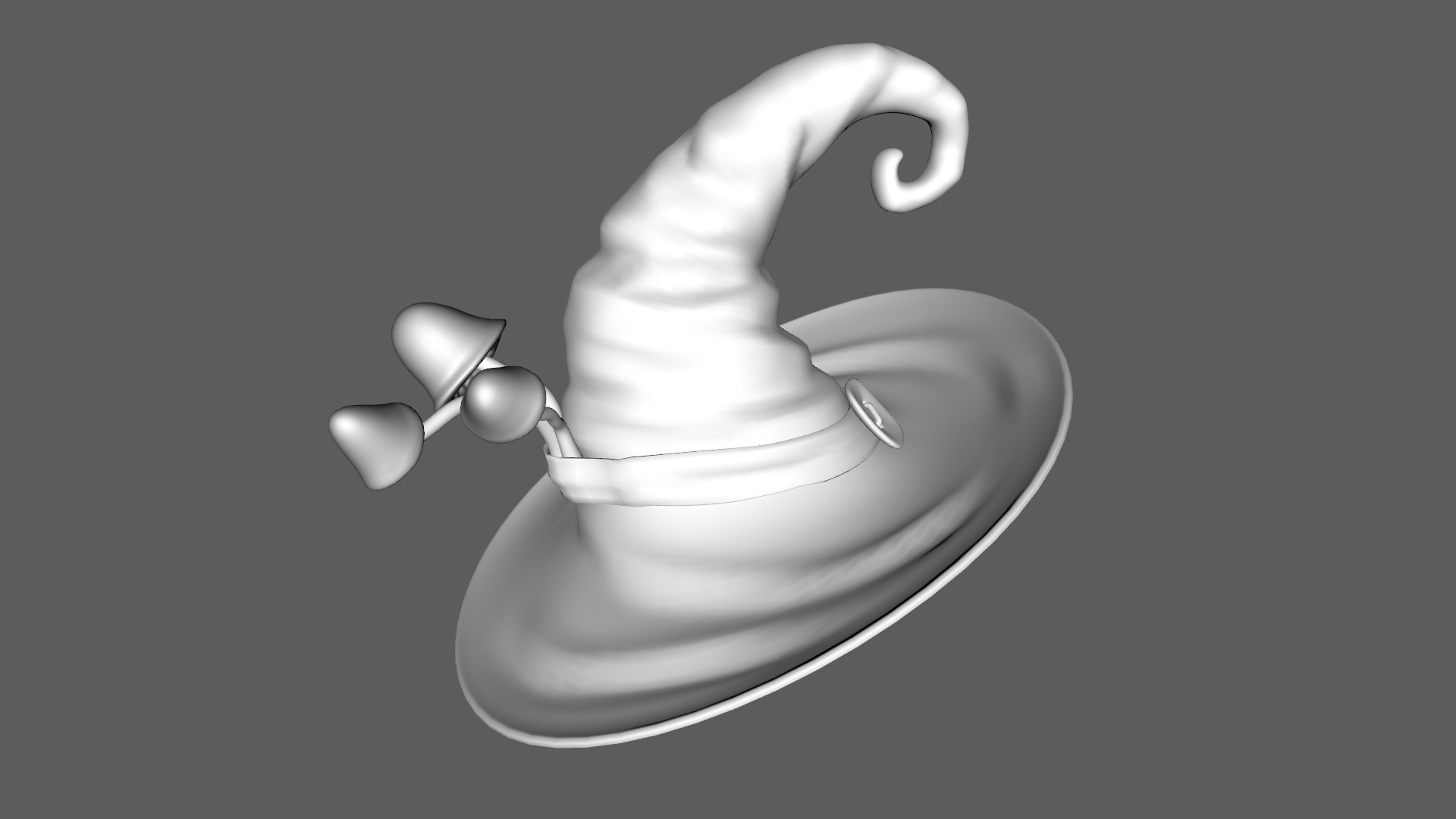 Mushroom Witch Hat Low-poly 3D model_11