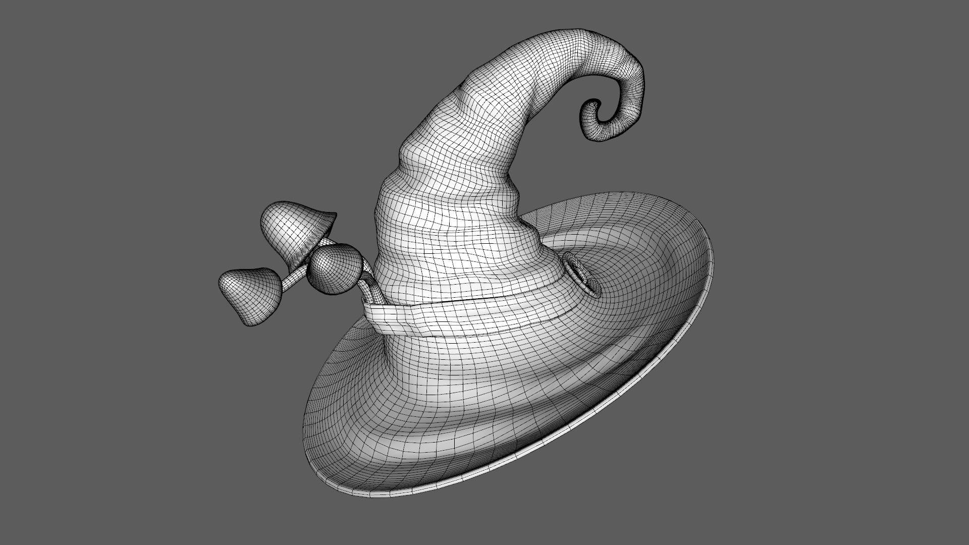 Mushroom Witch Hat Low-poly 3D model_12