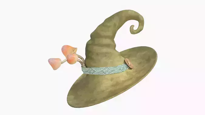 Mushroom Witch Hat Low-poly 3D model