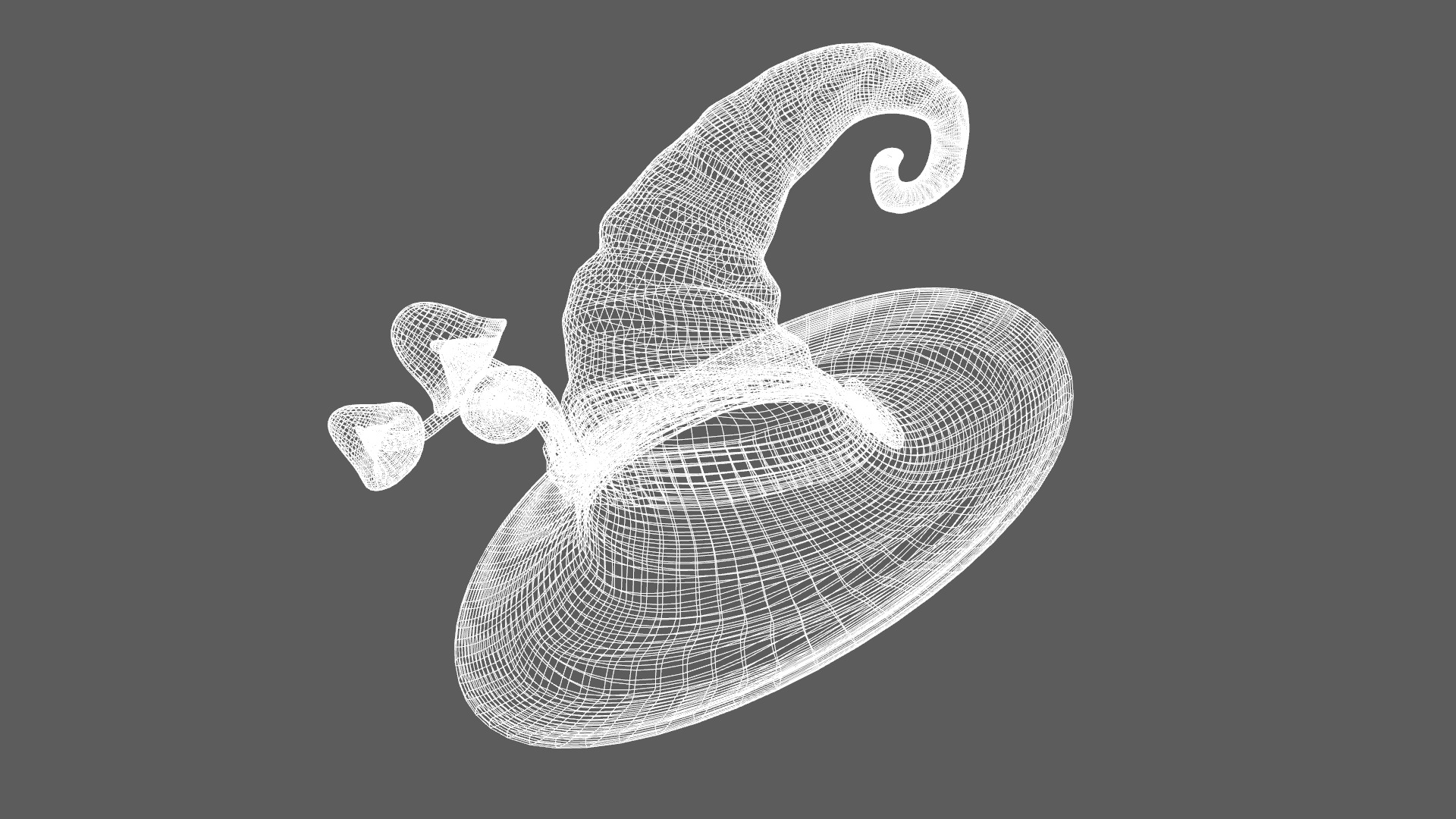 Mushroom Witch Hat Low-poly 3D model_10