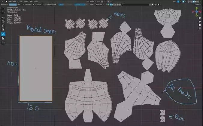 metal wolf model for printing