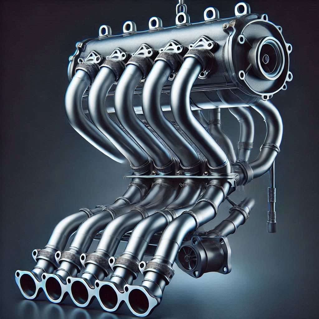 Engine exhaust system 3D model_1