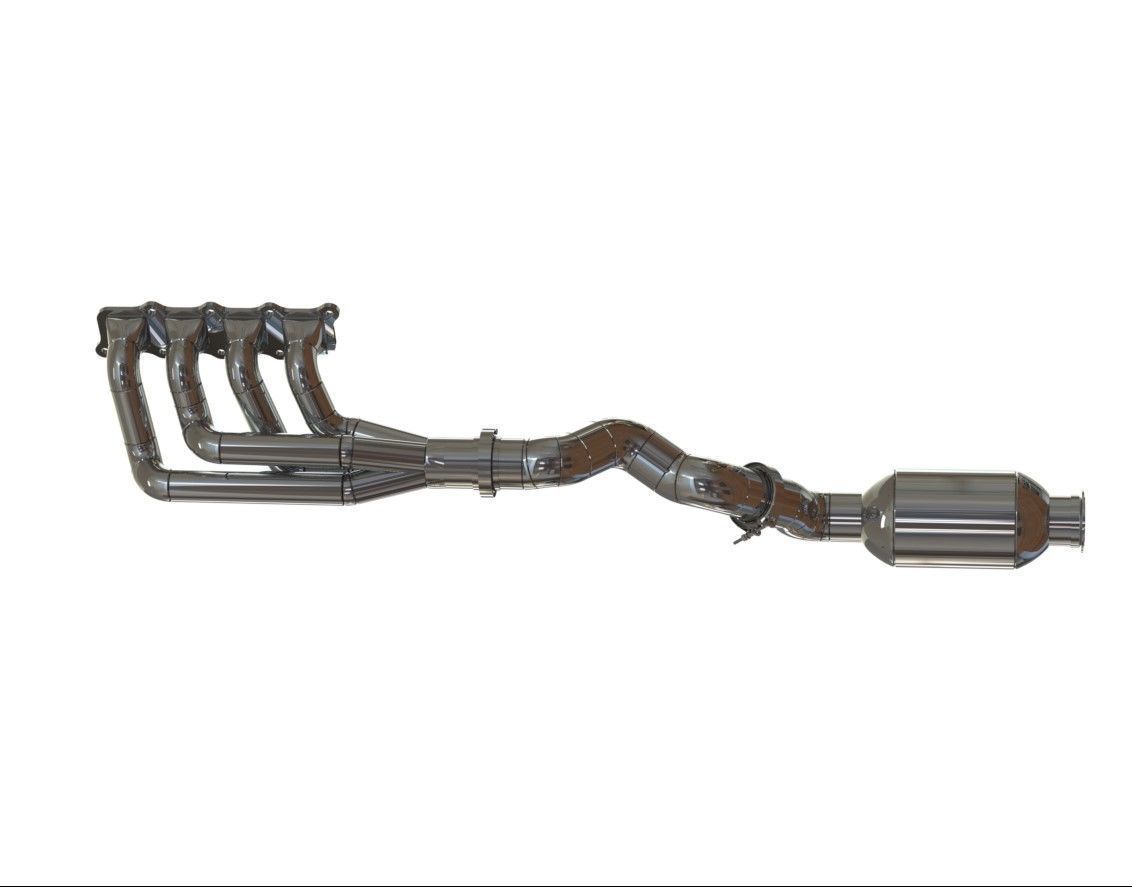 Engine exhaust system 3D model_2