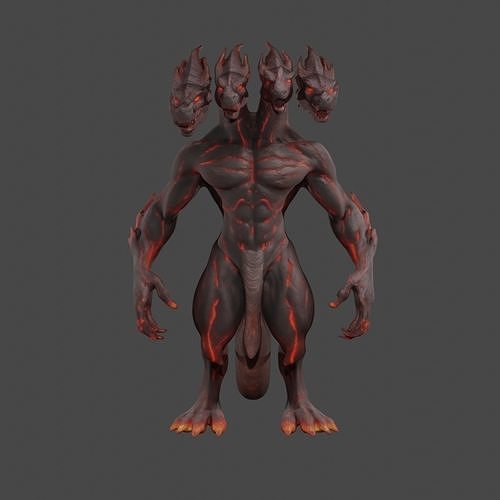 Humanoid dragon 3D model 3D model