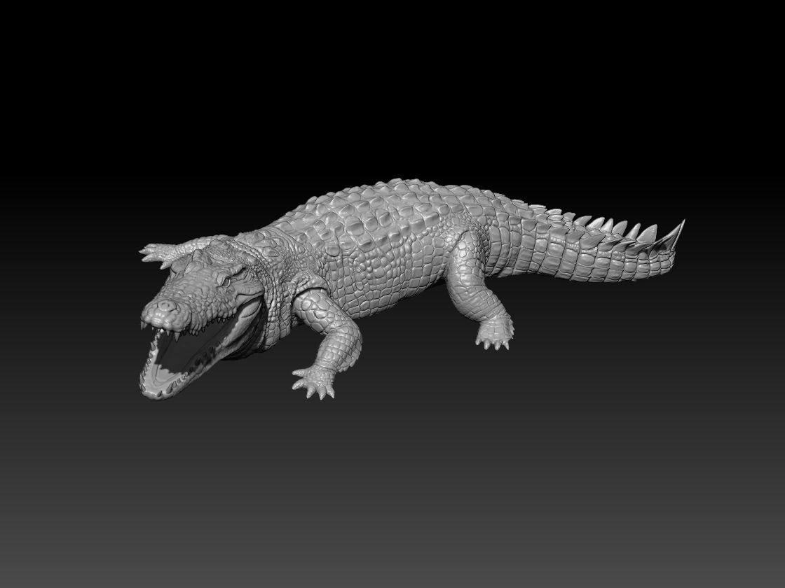 Nile Crocodile for print  3D print model_1