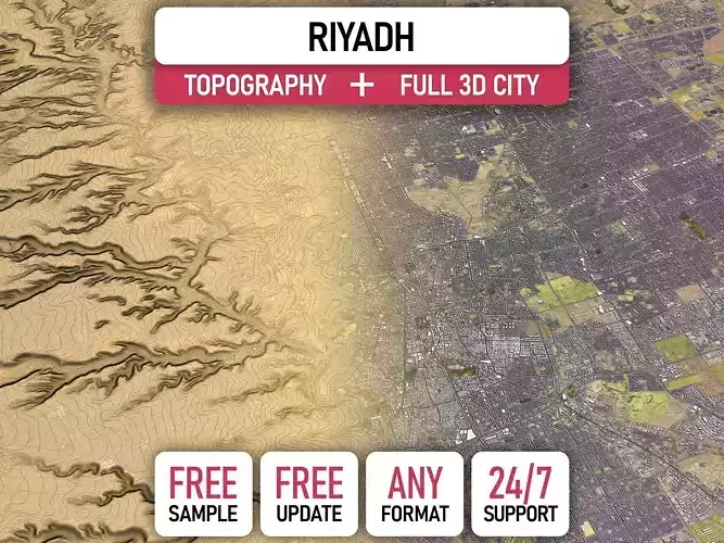 Riyadh - 3D City Topography Terrain 3D Model Collection