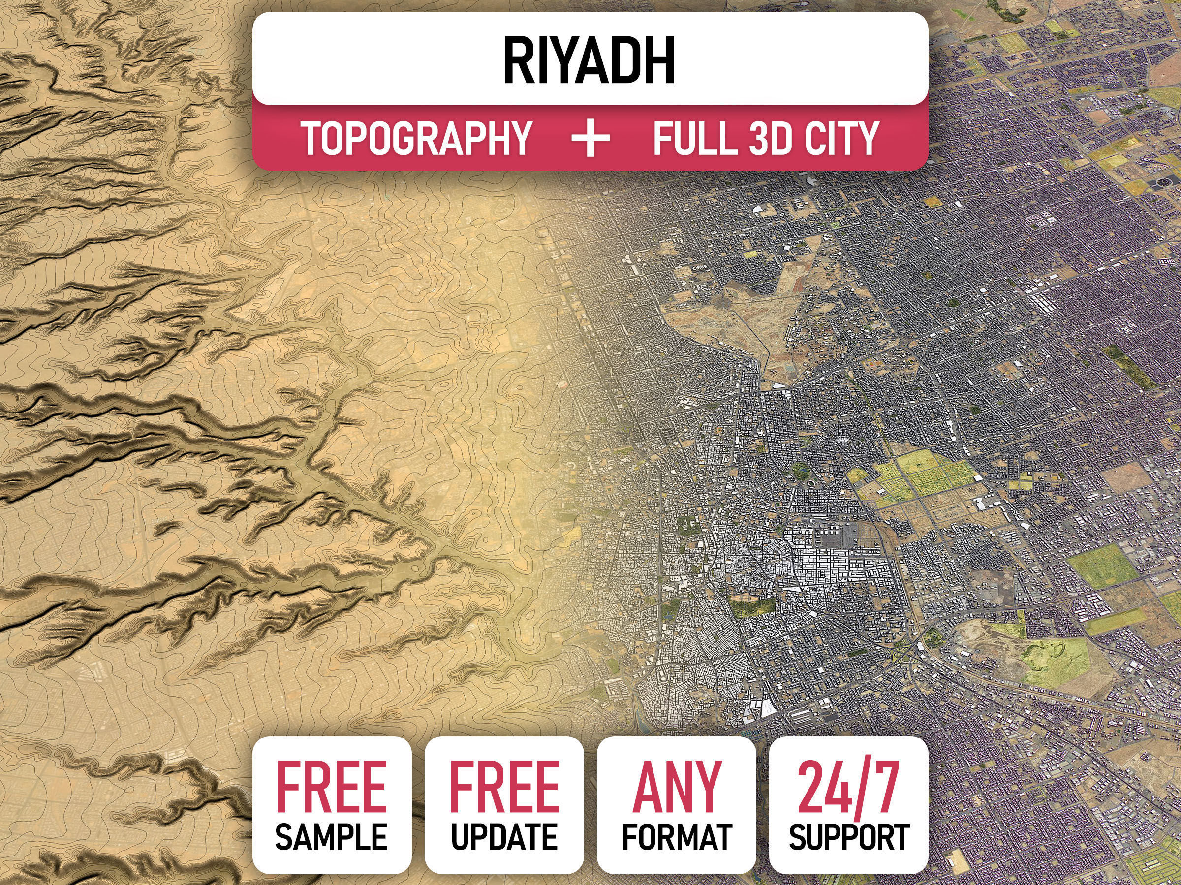 Riyadh - 3D City Topography Terrain 3D Model Collection_0
