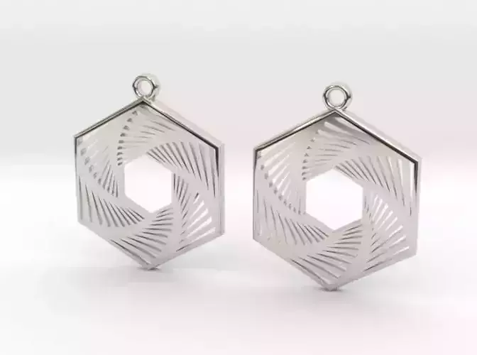 Hexagonal Recursion Earrings
