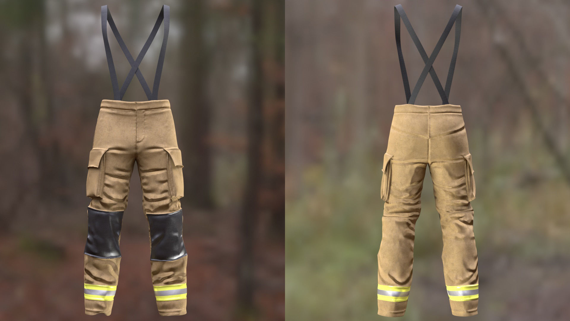 Firefighter Pants 234 - All MH Bodies - UE5 Skeletons - Rigged Low-poly 3D model_4