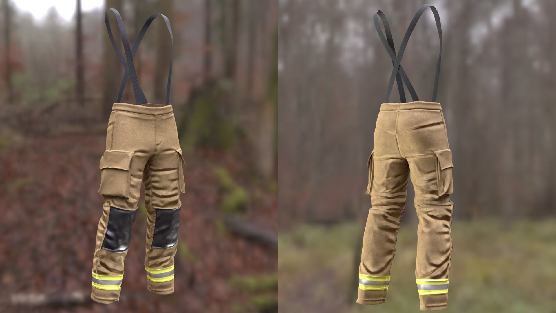 Firefighter Pants 234 - All MH Bodies - UE5 Skeletons - Rigged Low-poly 3D model_3