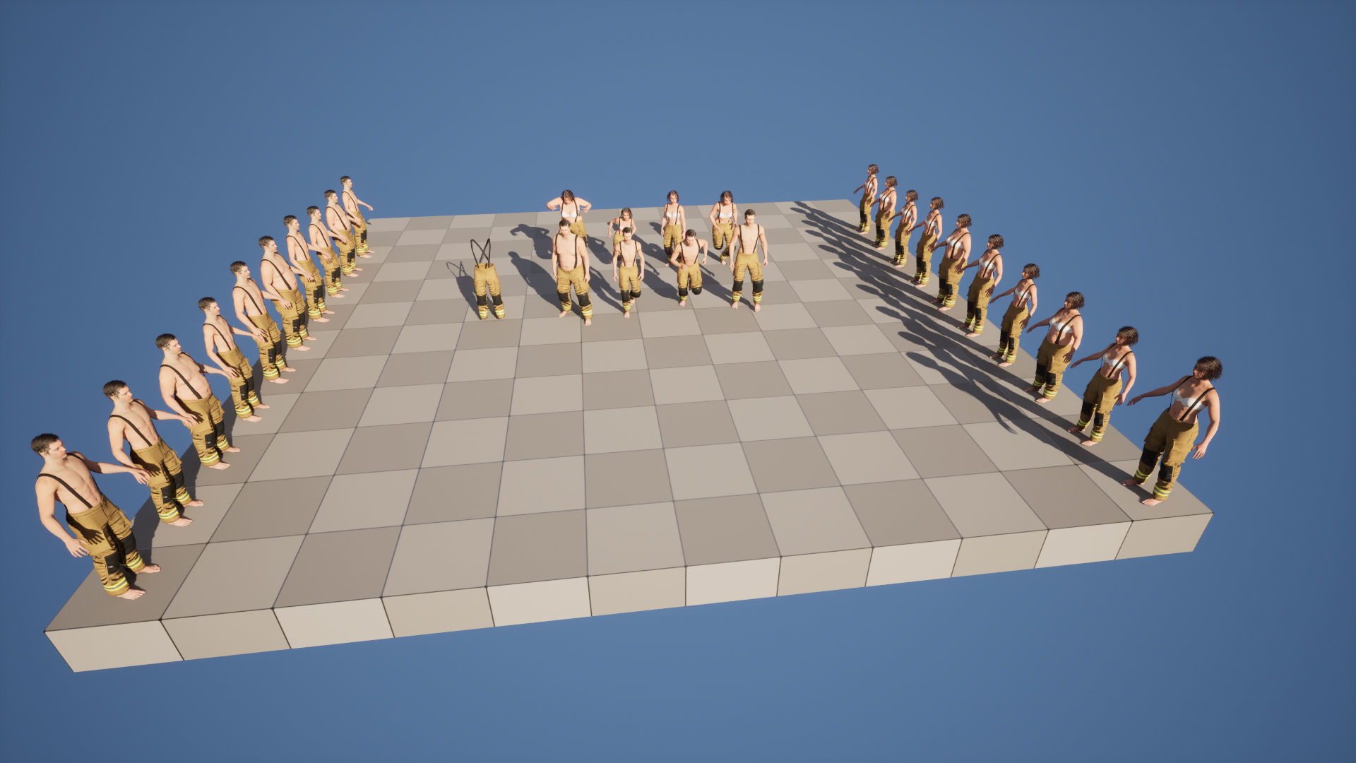 Firefighter Pants 234 - All MH Bodies - UE5 Skeletons - Rigged Low-poly 3D model_13