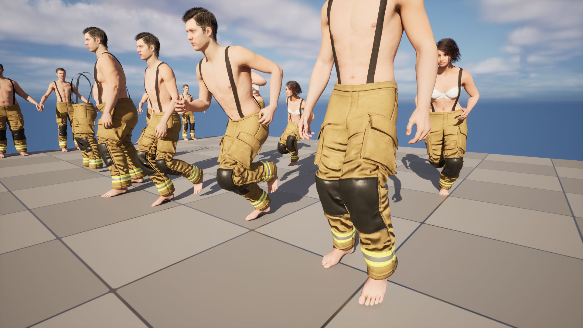 Firefighter Pants 234 - All MH Bodies - UE5 Skeletons - Rigged Low-poly 3D model_14