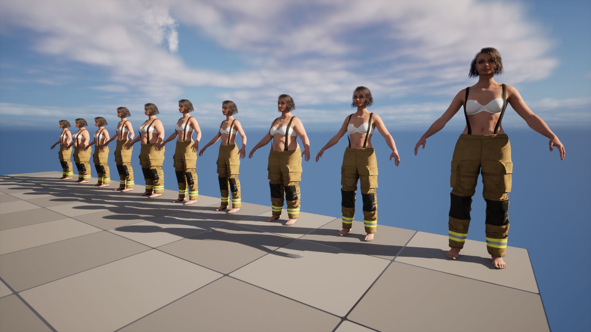 Firefighter Pants 234 - All MH Bodies - UE5 Skeletons - Rigged Low-poly 3D model_16