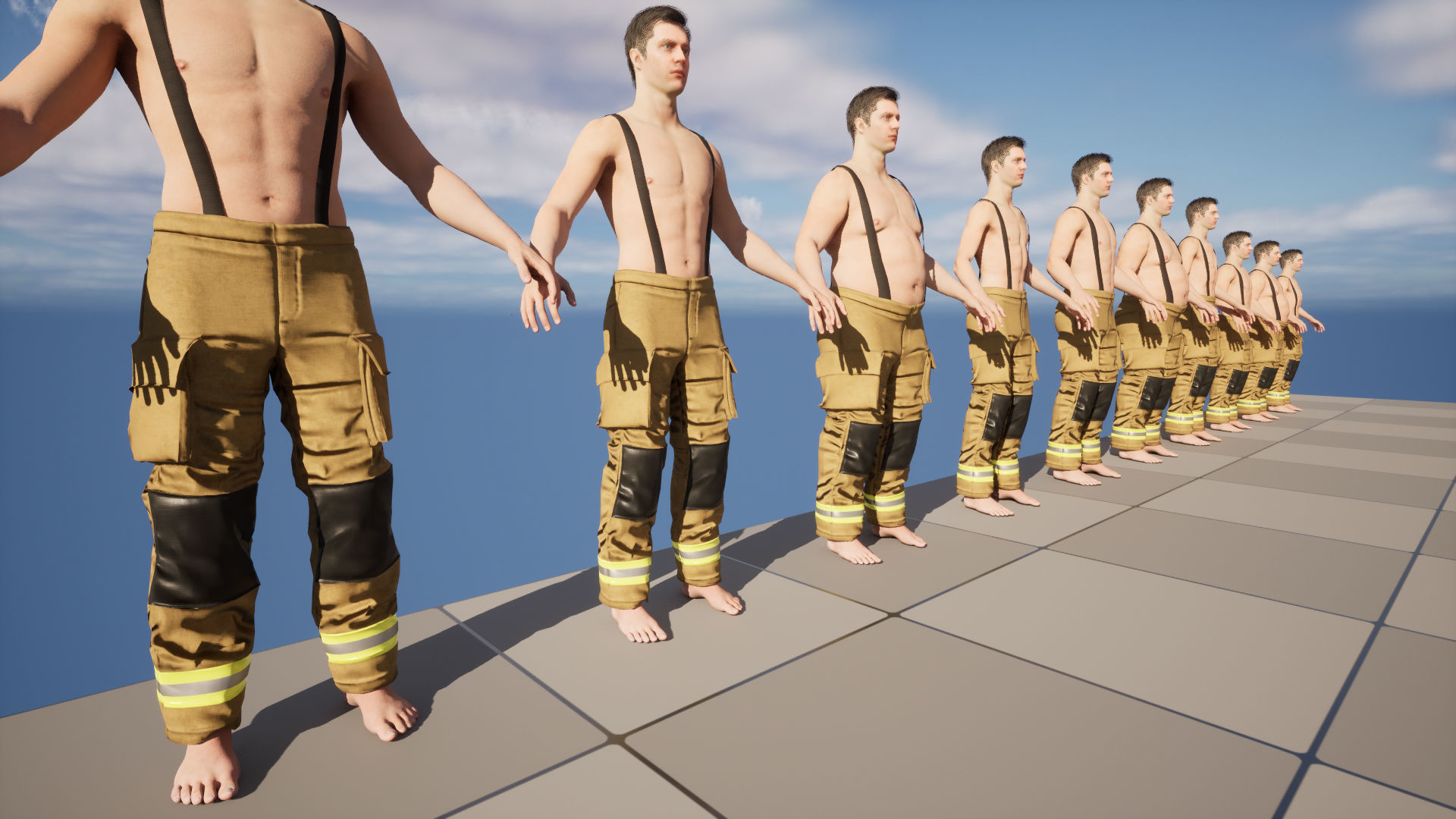 Firefighter Pants 234 - All MH Bodies - UE5 Skeletons - Rigged Low-poly 3D model_15